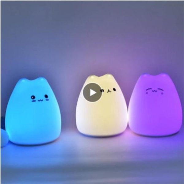night lights cute led light silicone touch sensor 7 colors cat lamp kids baby bedroom deskdecor ornaments
night lights cute led light silicone touch sensor 7 colors cat lamp kids baby bedroom deskdecor ornaments