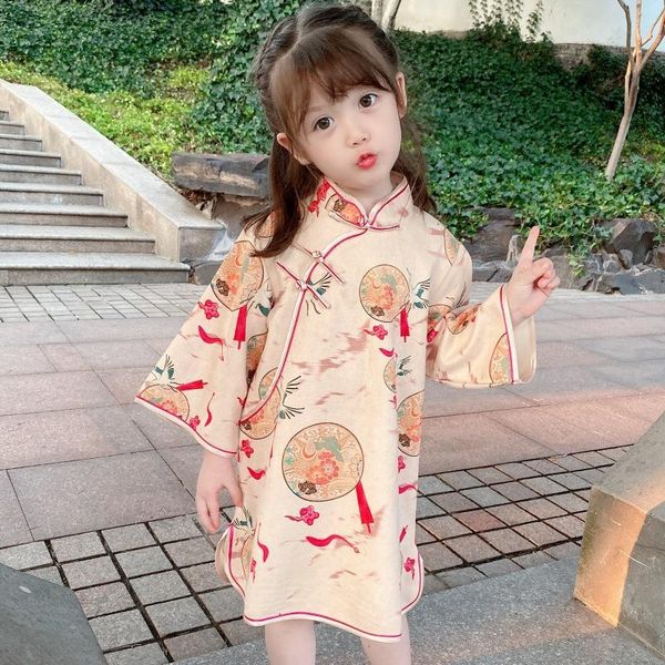 girl's dresses printed hanfu fashion children's dress cheongsam retro slim breathable national style chinese qipao, Red;yellow
girl's dresses printed hanfu fashion children's dress cheongsam retro slim breathable national style chinese qipao, Red;yellow