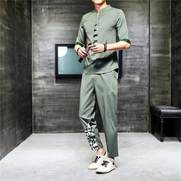 men's tracksuits -5xl plus size chinese style short sleeve blouse + ankle pants 2pcs set summer streetwear tracksuit men clothes xxxxx, Gray
men's tracksuits -5xl plus size chinese style short sleeve blouse + ankle pants 2pcs set summer streetwear tracksuit men clothes xxxxx, Gray