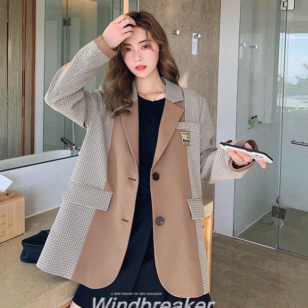 chic plaid casual small suit female 202 spring autumn color matching design sense fashion jacket women tide s51 women's suits & blazers, White;black
chic plaid casual small suit female 202 spring autumn color matching design sense fashion jacket women tide s51 women's suits & blazers, White;black