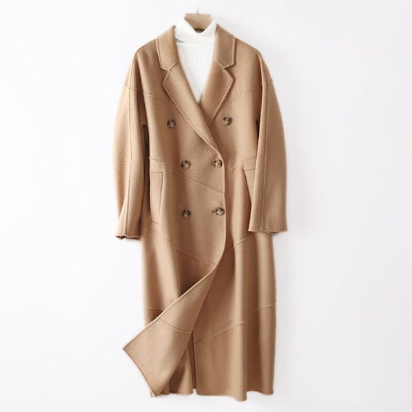women's wool & blends shuchan double breasted white woman winter coats and jackets cashmere polyester long fall clothes for women, Black
women's wool & blends shuchan double breasted white woman winter coats and jackets cashmere polyester long fall clothes for women, Black