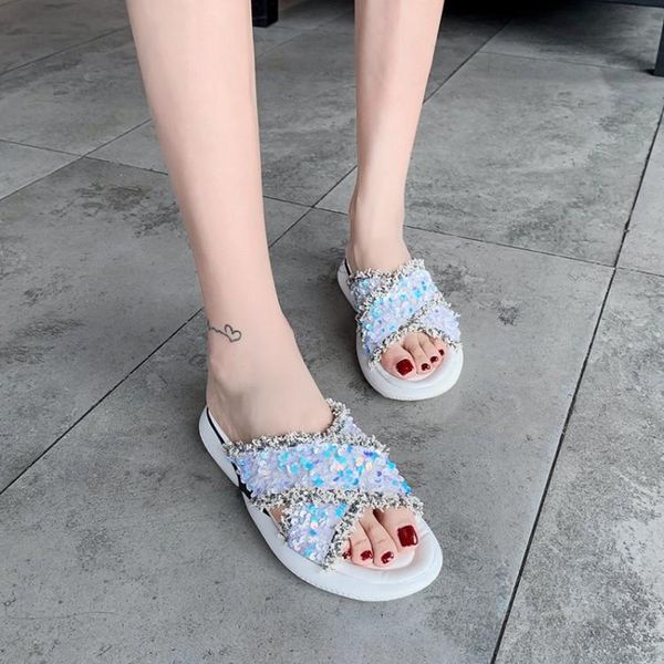 slippers pxelena bling lady summer flat platform casual comfort soft slides women beach flip flops sequined cross tied 34-43, Black
slippers pxelena bling lady summer flat platform casual comfort soft slides women beach flip flops sequined cross tied 34-43, Black
