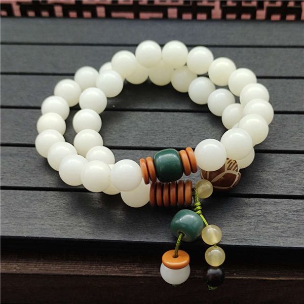 strands 36 white jade bodhi root pendant round 10 mm buddha bead two circle bracelet in the scenic spot, Black
strands 36 white jade bodhi root pendant round 10 mm buddha bead two circle bracelet in the scenic spot, Black