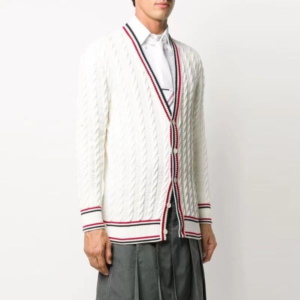 men's sweaters autumn tb thom cardigan wool women sweater striped v-neck coat casual jacket korean design fashion long sleeve 3bfp, White;black
men's sweaters autumn tb thom cardigan wool women sweater striped v-neck coat casual jacket korean design fashion long sleeve 3bfp, White;black