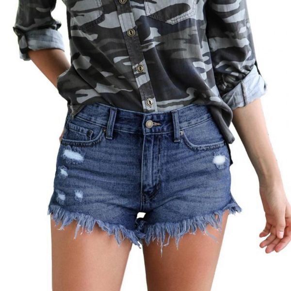 women's shorts summer fashion high waist women ripped hole all-matched single-breasted tassel denim streetwear for daily wear, White;black
women's shorts summer fashion high waist women ripped hole all-matched single-breasted tassel denim streetwear for daily wear, White;black