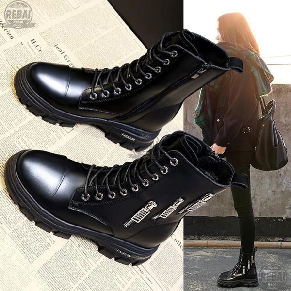 boots thick sole fashion leather white snow women shoes for female casual 2021 warm plush waterproof botines mujer femmes bottes, Black
boots thick sole fashion leather white snow women shoes for female casual 2021 warm plush waterproof botines mujer femmes bottes, Black