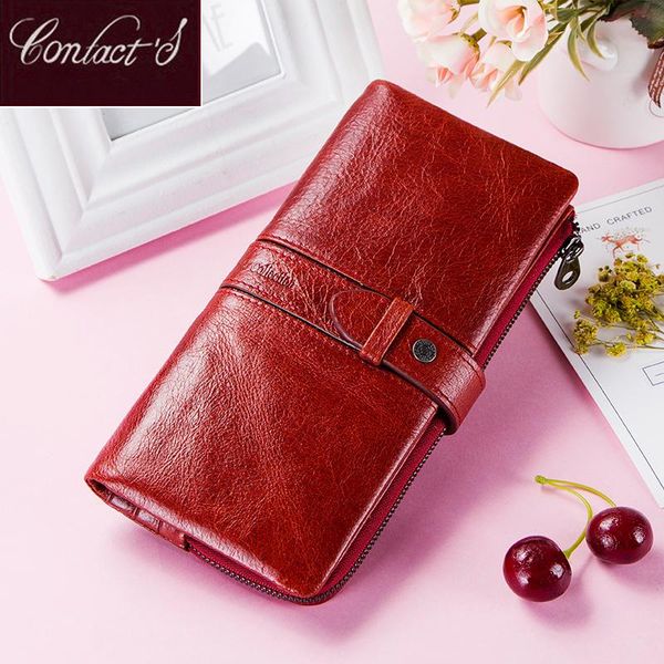 wallets contact's red fashion wallet clutch women 100% genuine leather purse ladies hasp card hold cartera mujer portfel damski, Red;black
wallets contact's red fashion wallet clutch women 100% genuine leather purse ladies hasp card hold cartera mujer portfel damski, Red;black