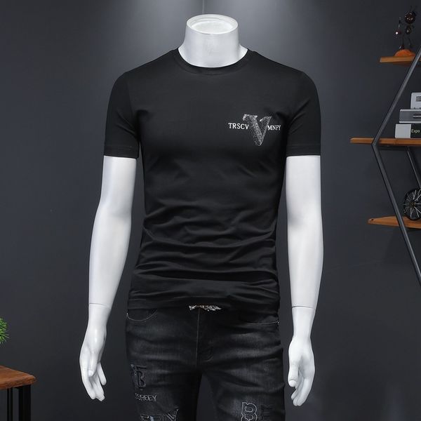 fashion t shirts 2021 summer men's casual drilling short sleeve round neck high end mercerized cotton, White;black
fashion t shirts 2021 summer men's casual drilling short sleeve round neck high end mercerized cotton, White;black
