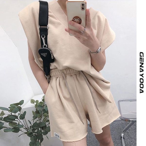 women's tracksuits genayooa casual two piece set women summer v neck sleeveless and short for loose solid tracksuit korean style, Gray
women's tracksuits genayooa casual two piece set women summer v neck sleeveless and short for loose solid tracksuit korean style, Gray