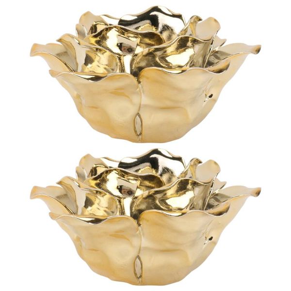 candle holders 2pcs nordic electroplated flower candleholder stylish