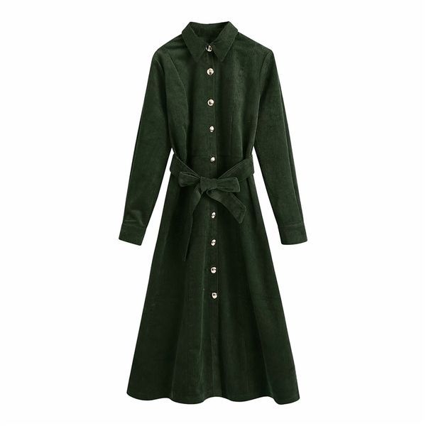 elegant women corduroy dresses fashion ladies turn down collar vintage female streetwear button sashes a-line 210427, Black;gray
elegant women corduroy dresses fashion ladies turn down collar vintage female streetwear button sashes a-line 210427, Black;gray