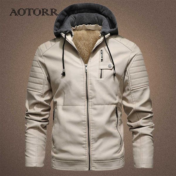 men's motorcycle jacket hooded autumn winter faux pu leather jackets men casual solid biker coat zipper fleece coats 210928, Black
men's motorcycle jacket hooded autumn winter faux pu leather jackets men casual solid biker coat zipper fleece coats 210928, Black