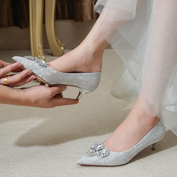 wedding shoes show dress two wear 2021 bride silver middle heel daily sequin high crystal, Black
wedding shoes show dress two wear 2021 bride silver middle heel daily sequin high crystal, Black