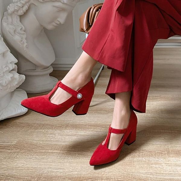dress shoes women flock high heels pointed toe t-strap thick heel pumps autumn lady party pink beige size32-46, Black
dress shoes women flock high heels pointed toe t-strap thick heel pumps autumn lady party pink beige size32-46, Black