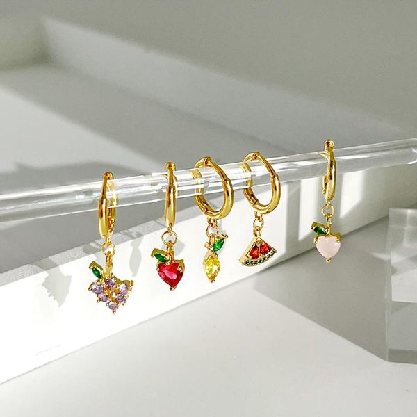 hoop & huggie peri'sbox candy color fruit earrings for women colorful sweet petite sparkly zircon cherry peach strawberry hoops earring, Golden;silver
hoop & huggie peri'sbox candy color fruit earrings for women colorful sweet petite sparkly zircon cherry peach strawberry hoops earring, Golden;silver