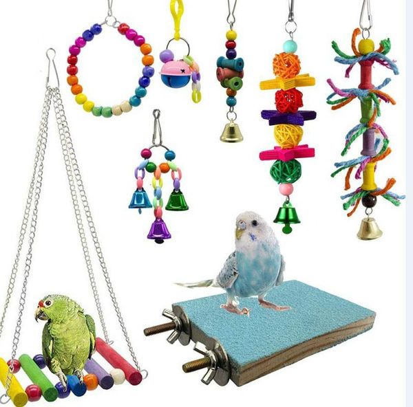 other bird supplies 8pcs/set combination parrot toy article bite toys funny swing ball little bell accessories
other bird supplies 8pcs/set combination parrot toy article bite toys funny swing ball little bell accessories