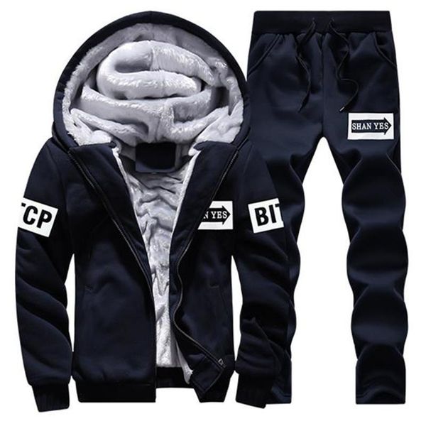 men's tracksuits fleece men set fashion brand tracksuit lined thick sweatshirt + pants sportswear suit male winter warm hooded outerwea, Gray
men's tracksuits fleece men set fashion brand tracksuit lined thick sweatshirt + pants sportswear suit male winter warm hooded outerwea, Gray