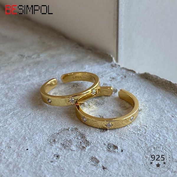 besimpol real 925 sterling silver rings french style minimalist zircon for women fashion unique fine jewelry gifts cluster, Golden;silver
besimpol real 925 sterling silver rings french style minimalist zircon for women fashion unique fine jewelry gifts cluster, Golden;silver
