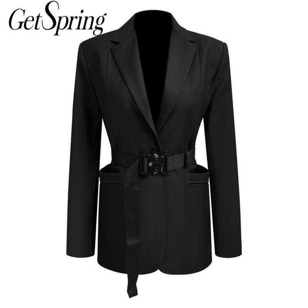 getspring women blazer temperament ladies black coat belt long sleeve women's suit jacket fashionable loose 210601, White;black
getspring women blazer temperament ladies black coat belt long sleeve women's suit jacket fashionable loose 210601, White;black