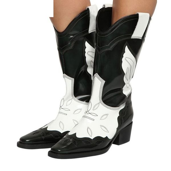 boots autumn winter shoes western cowboy booties women square toe chunky heel pachwork butterfly embroidery knight mid calf boots, Black
boots autumn winter shoes western cowboy booties women square toe chunky heel pachwork butterfly embroidery knight mid calf boots, Black