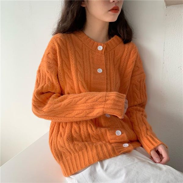 women's knits & tees spring and autumn 2021 loose japanese sweater cardigan women fashion single-breasted casual solid color tide, White
women's knits & tees spring and autumn 2021 loose japanese sweater cardigan women fashion single-breasted casual solid color tide, White