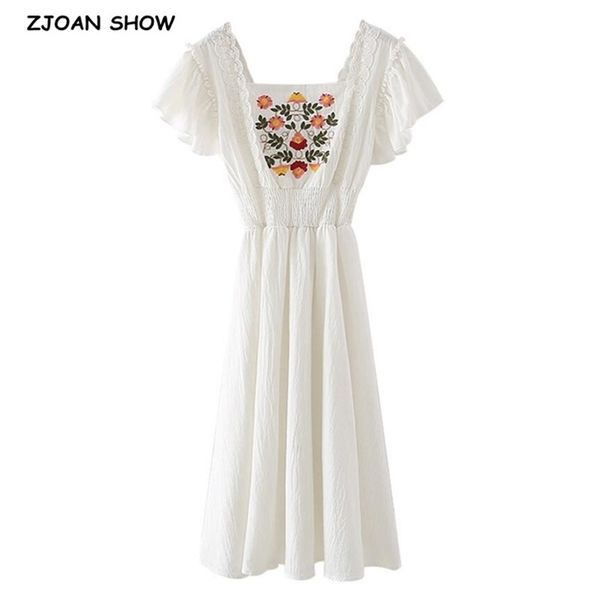 ethnic lace spliced flower embroidery white dress holiday elastic waist wood ears ruffles short sleeve midi women 210429, Black;gray
ethnic lace spliced flower embroidery white dress holiday elastic waist wood ears ruffles short sleeve midi women 210429, Black;gray