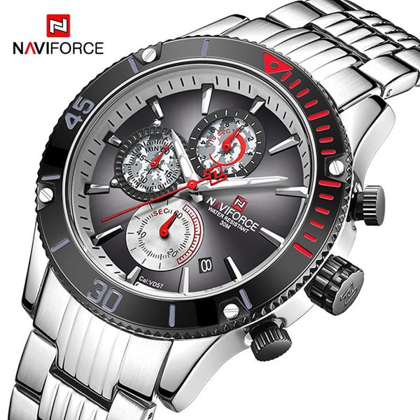 wristwatches naviforce mens watches waterproof sport military quartz wristwatch multi-function stainless steel clock male relogio masculino, Slivery;brown
wristwatches naviforce mens watches waterproof sport military quartz wristwatch multi-function stainless steel clock male relogio masculino, Slivery;brown