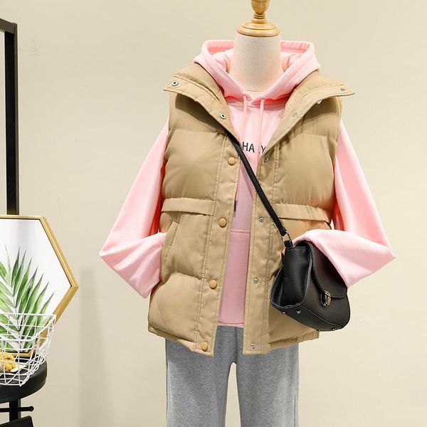 women's vests plus size winter warm cotton vest women sleeveless casual loose ladies waistcoat female single breasted down with pockets, Black;white
women's vests plus size winter warm cotton vest women sleeveless casual loose ladies waistcoat female single breasted down with pockets, Black;white