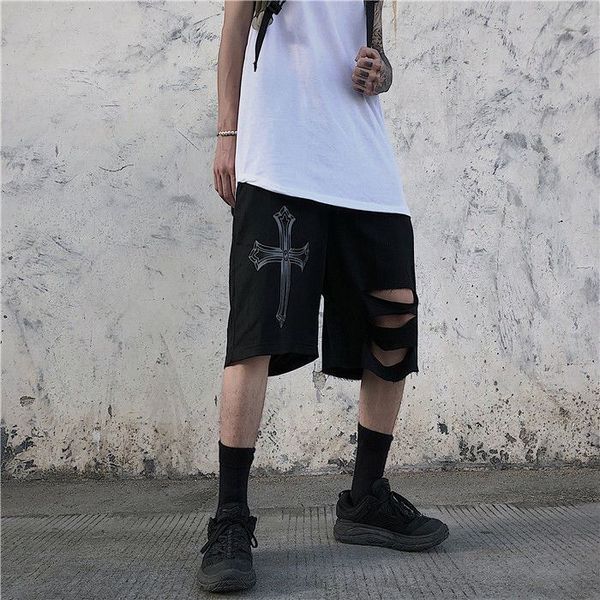 crosin 2021 new high street cross printed holes loose wide leg shorts penta guard pants for men and women brand zlpz, Black
crosin 2021 new high street cross printed holes loose wide leg shorts penta guard pants for men and women brand zlpz, Black
