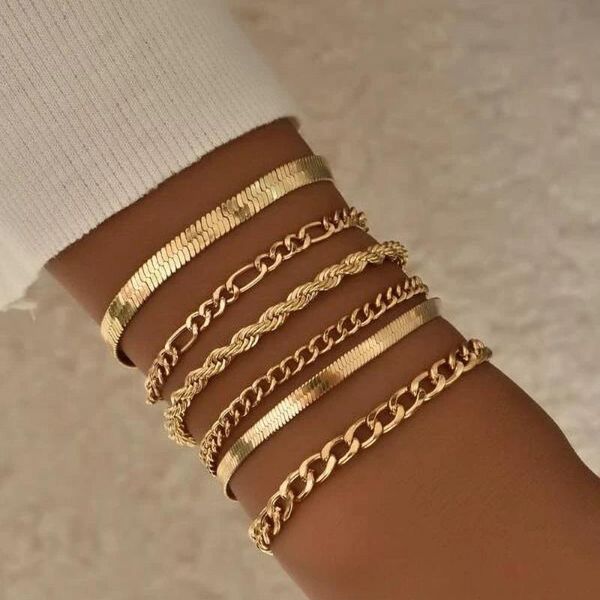 link, chain boho bangle for women gold color flat snake hand-woven with multiple layers bracelet 2021 fashion charm jewelry gift, Black
link, chain boho bangle for women gold color flat snake hand-woven with multiple layers bracelet 2021 fashion charm jewelry gift, Black