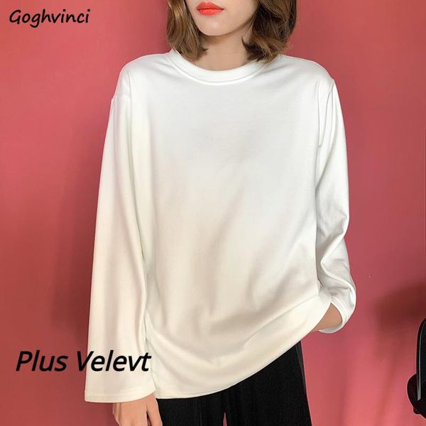 women's t-shirt long sleeve t-shirts women loose plus velvet autumn winter womens all-match chic simple plain fashion tees stylish har, White
women's t-shirt long sleeve t-shirts women loose plus velvet autumn winter womens all-match chic simple plain fashion tees stylish har, White