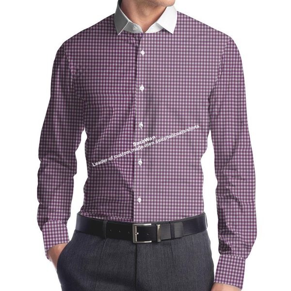 men's suits & blazers tailor made shirt custom purple checkered men with white cuff shirts dress long sleeve, White;black
men's suits & blazers tailor made shirt custom purple checkered men with white cuff shirts dress long sleeve, White;black