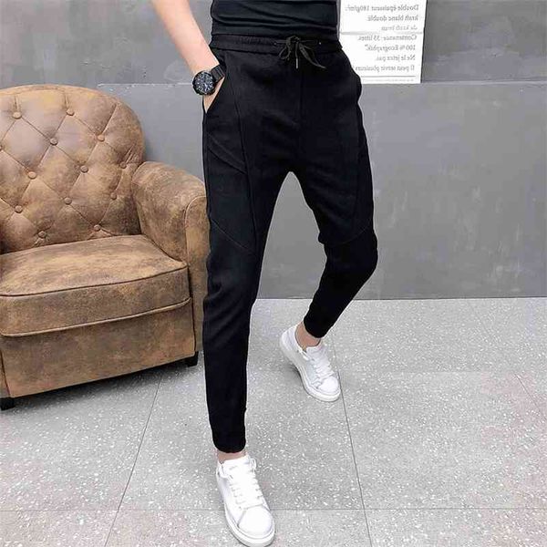 fashion korean solid joggers men spring autumn pants men slim fit drawstring mens casual pants black/gray 36-28 210709
fashion korean solid joggers men spring autumn pants men slim fit drawstring mens casual pants black/gray 36-28 210709
