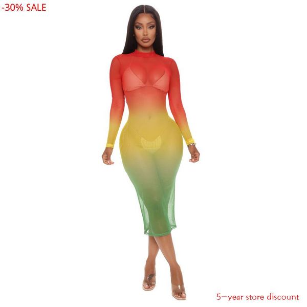 woman see through mesh dress v neck long sleeve midi women vestidos beach coverups club womens casual dresses, Black;gray
woman see through mesh dress v neck long sleeve midi women vestidos beach coverups club womens casual dresses, Black;gray