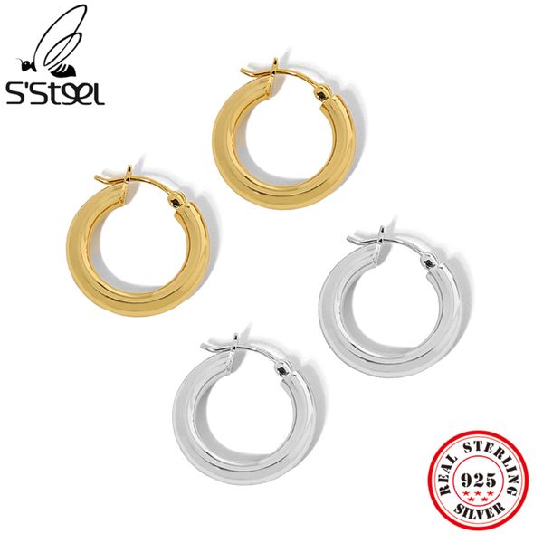 s'steel korean design minimalist geometric circle 925 sterling silver for women hoops earrings gothic accessories fine jewelry, Golden
s'steel korean design minimalist geometric circle 925 sterling silver for women hoops earrings gothic accessories fine jewelry, Golden