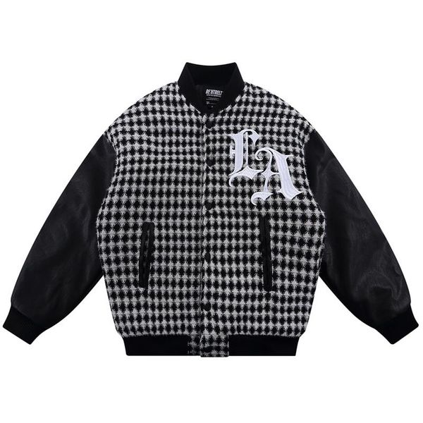 men's jackets retro pu leather patchwork knit bomber jacket oversize streetwear mens harajuku embroidery thick cotton baseball coats, Black;brown
men's jackets retro pu leather patchwork knit bomber jacket oversize streetwear mens harajuku embroidery thick cotton baseball coats, Black;brown
