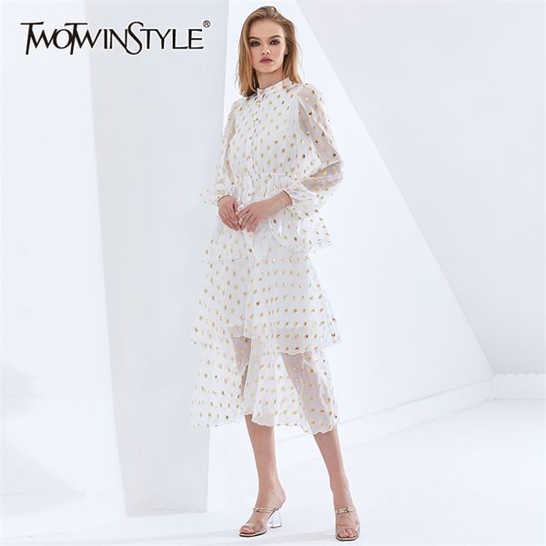 perspective polka dot women's dress stand collar lantern sleeve high waist sequin elegant dresses female 210520, Black;gray
perspective polka dot women's dress stand collar lantern sleeve high waist sequin elegant dresses female 210520, Black;gray