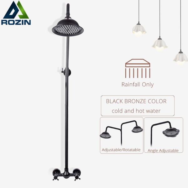 bronze black shower faucet in wall bathroom mixer tap height adjustable cold water dual handle column sets
bronze black shower faucet in wall bathroom mixer tap height adjustable cold water dual handle column sets