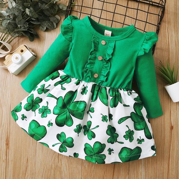 girl's dresses children's long-sleeved st. patrick's day princess dress ruffle stitching bowknot baby girl clovers print patc, Red;yellow
girl's dresses children's long-sleeved st. patrick's day princess dress ruffle stitching bowknot baby girl clovers print patc, Red;yellow