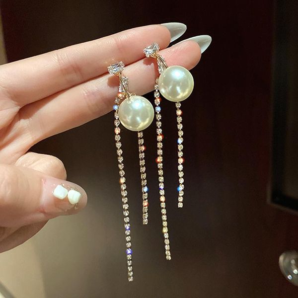 dangle & chandelier trendy temperament pearl tassel earrings for women original design jewelry zirconia s925 needle party gift ins, Silver
dangle & chandelier trendy temperament pearl tassel earrings for women original design jewelry zirconia s925 needle party gift ins, Silver
