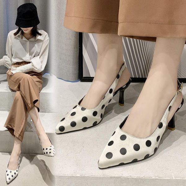 polka dot silk pointed toe sandales femmes colors block buckle strap sandale closed stiletto high heels sandalias mujer sandals, Black
polka dot silk pointed toe sandales femmes colors block buckle strap sandale closed stiletto high heels sandalias mujer sandals, Black