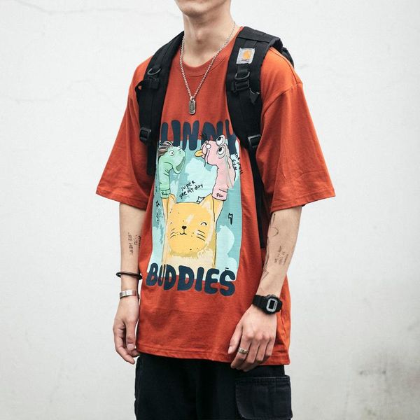 men's t-shirts 2021 trend cartoon cat print short sleeve t shirt logo loose hong kong style round collar t-shirt, White;black
men's t-shirts 2021 trend cartoon cat print short sleeve t shirt logo loose hong kong style round collar t-shirt, White;black