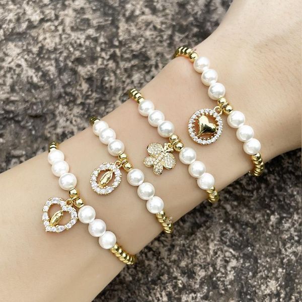 charm bracelets eyika luxury ladies pearl beads chain bracelet butterfly heart virgin mary zircon pendant bangle couple jewelry anniversary, Golden;silver
charm bracelets eyika luxury ladies pearl beads chain bracelet butterfly heart virgin mary zircon pendant bangle couple jewelry anniversary, Golden;silver