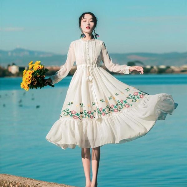 casual dresses fashion victorian french vintage dress female literary retro good quality embroidery longer maxi beach vacation wq1370, Black;gray
casual dresses fashion victorian french vintage dress female literary retro good quality embroidery longer maxi beach vacation wq1370, Black;gray