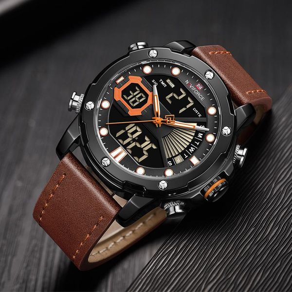 wristwatches naviforce watches mens casual fashion quartz led digital week display chronograph waterproof luminous relogio masculino, Slivery;brown
wristwatches naviforce watches mens casual fashion quartz led digital week display chronograph waterproof luminous relogio masculino, Slivery;brown