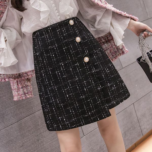 skirts black plaid short women's bag hip a-word one-step small fragrance half length skirt wool tweed irregular in autumn and
skirts black plaid short women's bag hip a-word one-step small fragrance half length skirt wool tweed irregular in autumn and