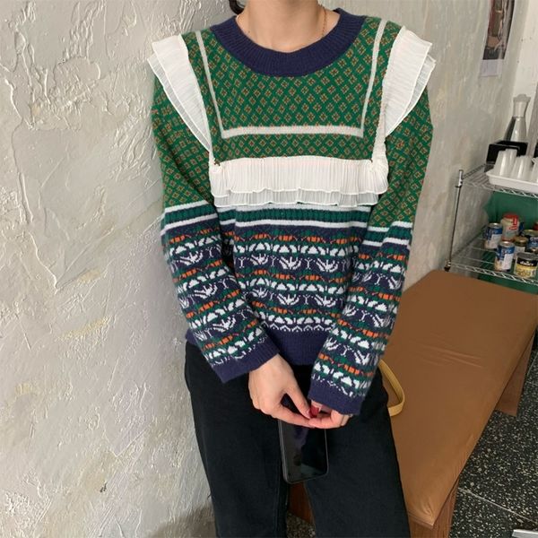 women's knitted-or-crocheted sweater with women's pullovers loose knitting jersey of large size, White;black
women's knitted-or-crocheted sweater with women's pullovers loose knitting jersey of large size, White;black