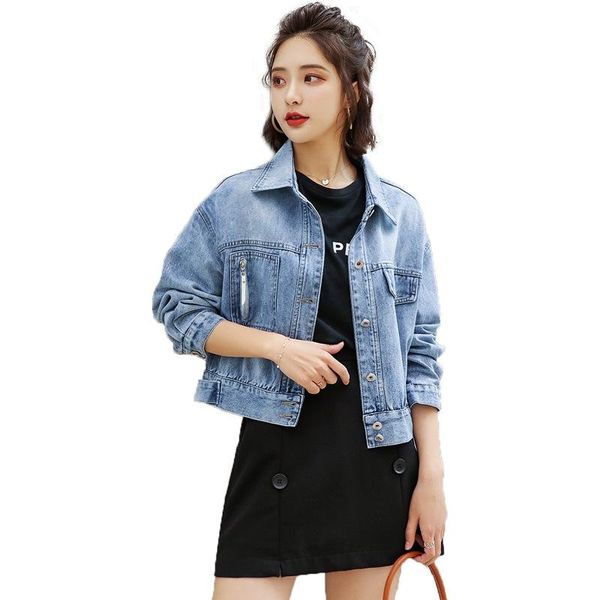 jeans coat women's spring autumn 2021 korean style short denim jacket loose bf female jackets, Black;brown
jeans coat women's spring autumn 2021 korean style short denim jacket loose bf female jackets, Black;brown
