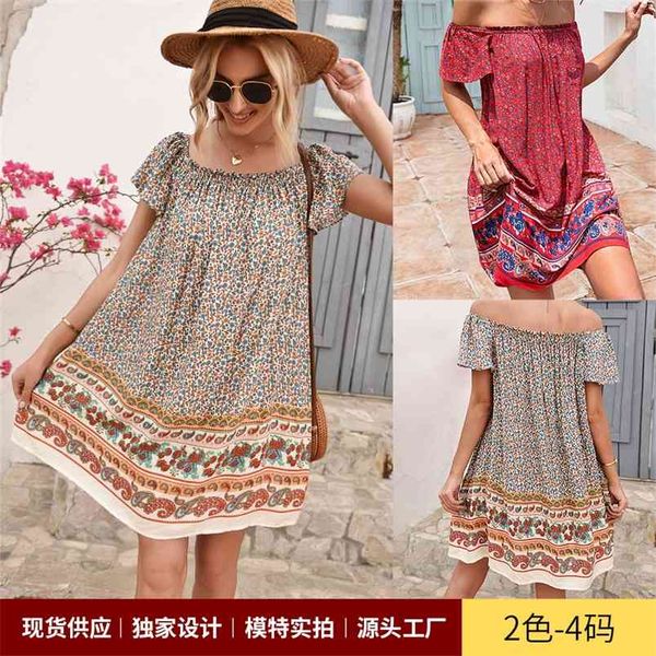 summer style bohemian holiday one-neck short-sleeved floral dress for women fashion loose pullover mini 210517, Black;gray
summer style bohemian holiday one-neck short-sleeved floral dress for women fashion loose pullover mini 210517, Black;gray