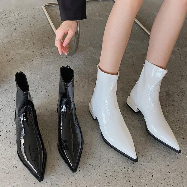 boots ladies ankle fashion spring autumn pointed toe shoes female square heels zipper british style modern, Black
boots ladies ankle fashion spring autumn pointed toe shoes female square heels zipper british style modern, Black